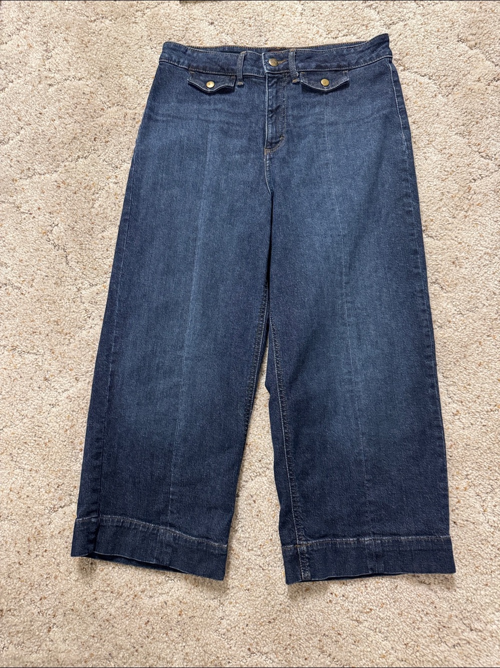 Lee Woman Dark Blue Wide Leg Crop Capri